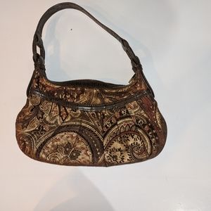 Antonio Melani Paisley Gold, Brown, And Purple Handbag